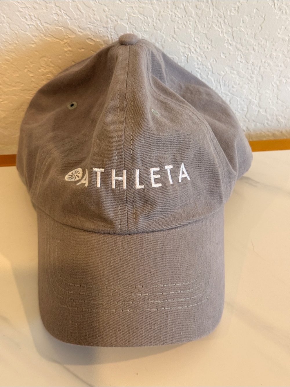 Athleta Light Gray Embroidered Logo Baseball Hat
